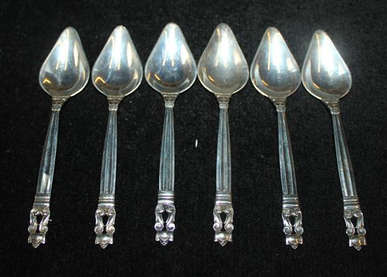 Set 6 Georg Jensen grapefruit spoons